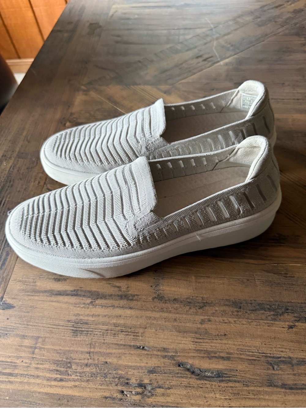 Skechers Women's Slip-On Knit Loafers - Light Beige 10